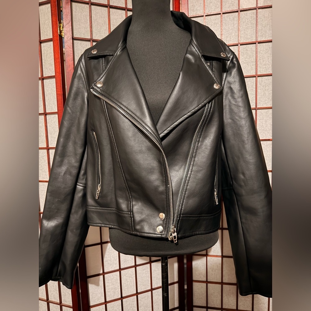 Blank NYC Black Leather Biker Jacket
